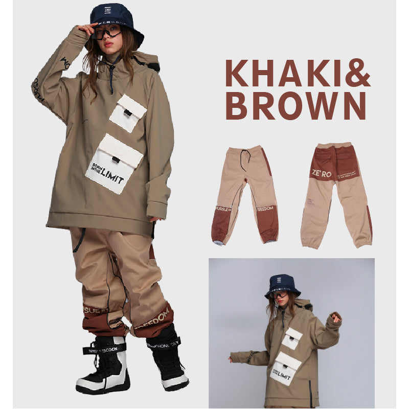 Tolasmik Snowboard Cargo Pants Extra Thick and Warm Waterproof Narrow Mouth Pants