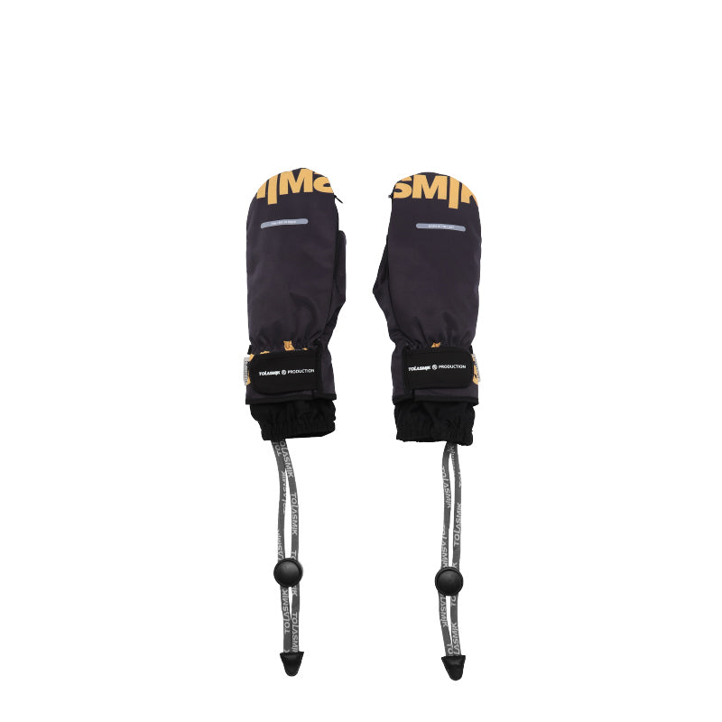 Tolasmik Snowboard Mittens with Wrist Bands Protection